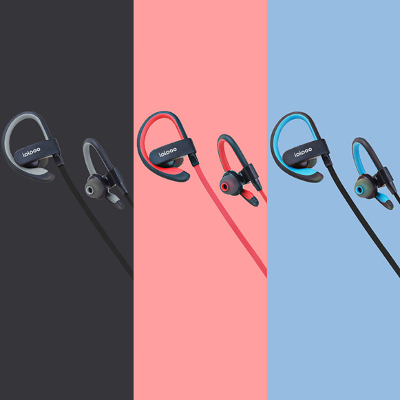 Bezdrátová sluchátka červená, černá, modrá, šedá levné Bluetooth pecky za uši Ipipoo IL98BL.
